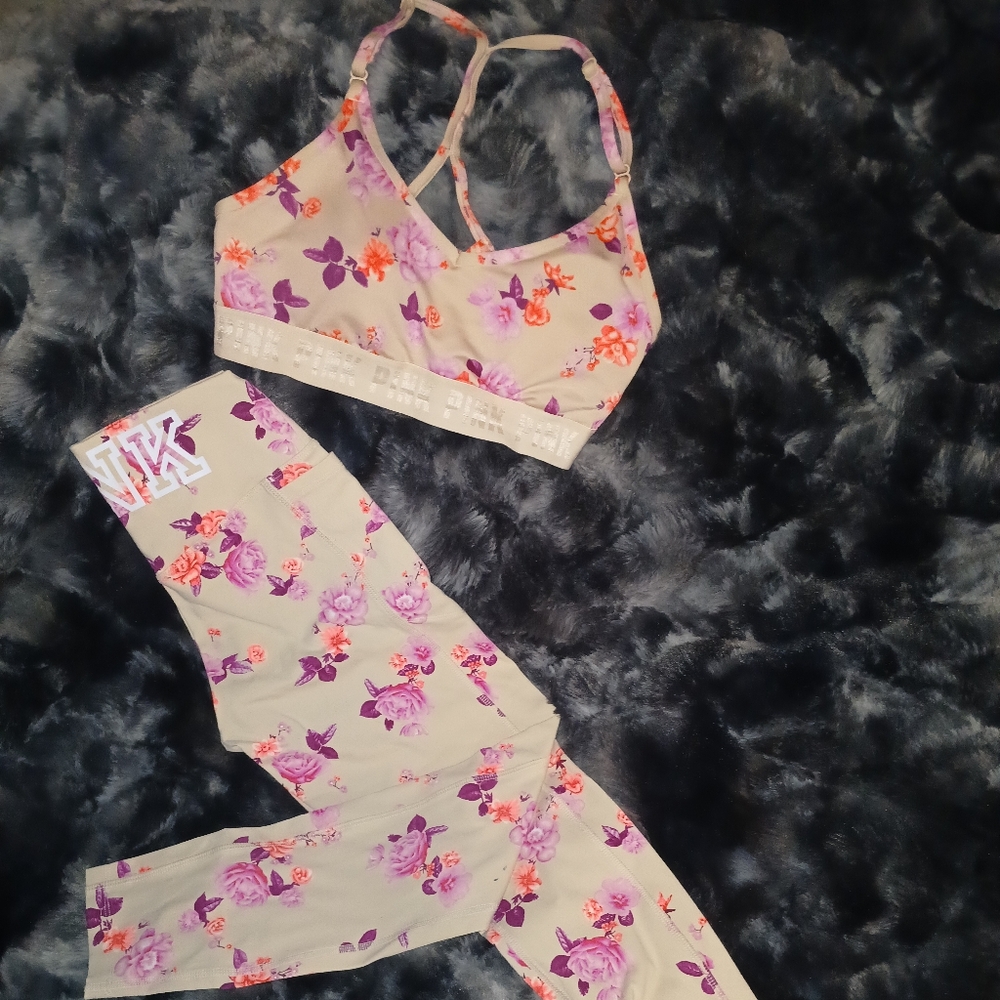 PINK VS rose legging and sports bra set